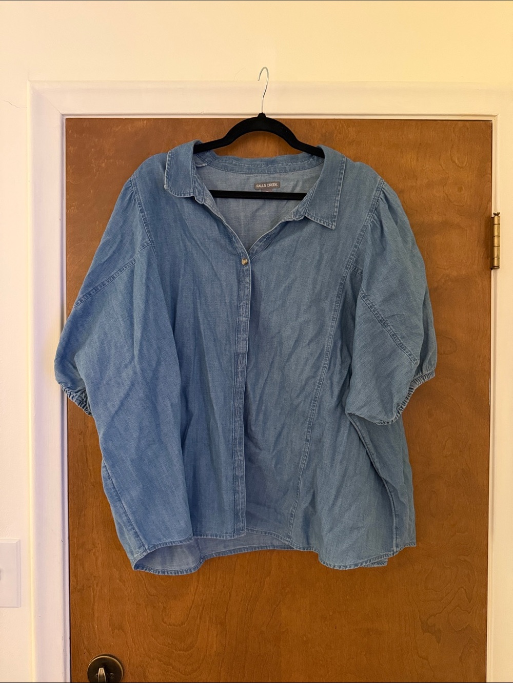 Falls Creek Blue Denim Relaxed Button-Down Shirt